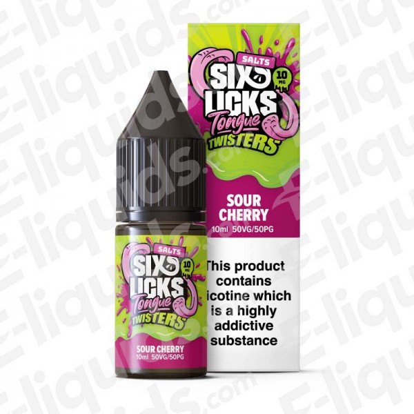 Sour Cherry Nic Salt E-liquid by Six Licks Tongue Twisters