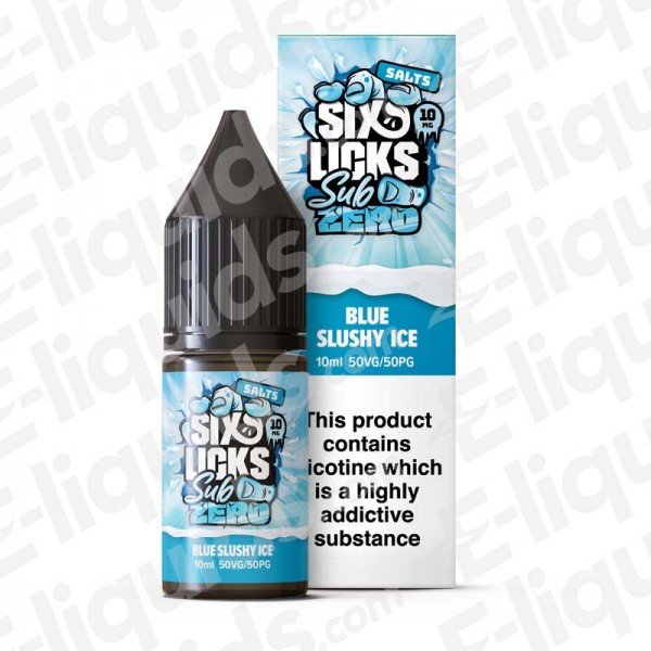 Blue Slushy Ice Nic Salt E-liquid by Six Licks Sub Zero