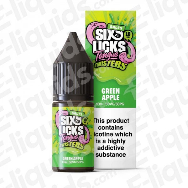 Green Apple Nic Salt E-liquid by Six Licks Tongue Twisters