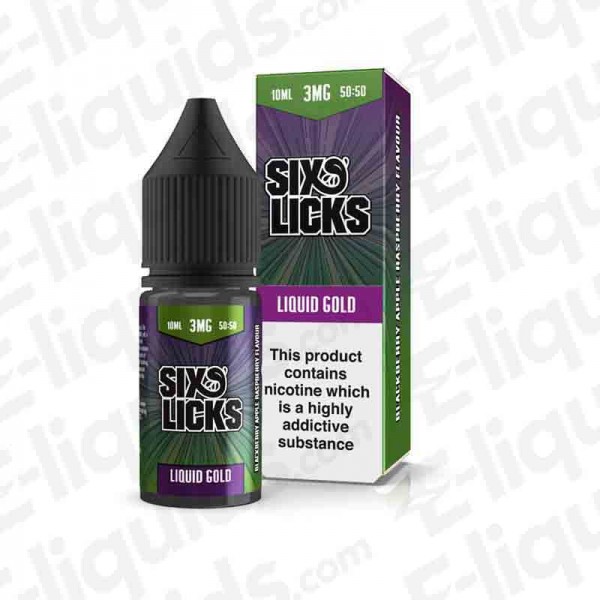 Six Licks - 50/50 - Liquid Gold 10ml | Eliquid | Buy eliquid