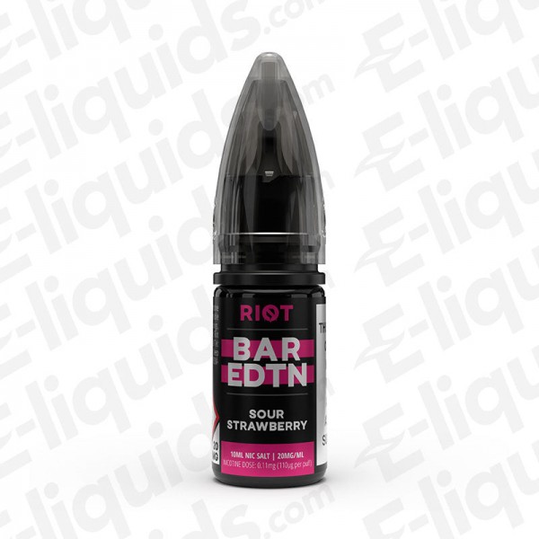 Sour Strawberry Bar Edition Nic Salt E-liquid by Riot Squad