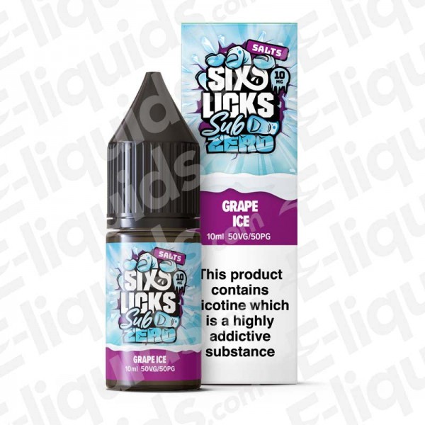 Grape Ice Nic Salt E-liquid by Six Licks Sub Zero