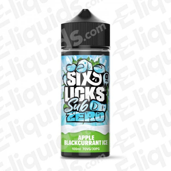 Apple Blackcurrant Ice Shortfill E-liquid by Six Licks Sub Zero