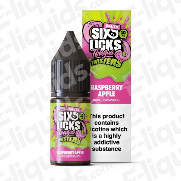 Raspberry Apple Nic Salt E-liquid by Six Licks Tongue Twisters