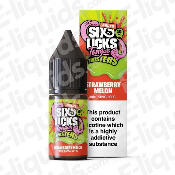 Strawberry Melon Nic Salt E-liquid by Six Licks Tongue Twisters