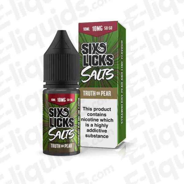 Six Licks Salts - Truth or Pear - 10ml | Vapour juice | Vape liquid