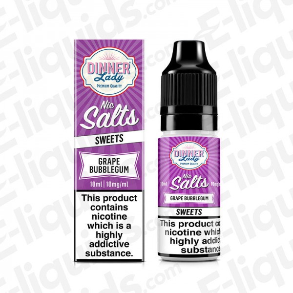 Grape Bubblegum Nic Salt E-liquid by Dinner Lady Sweets