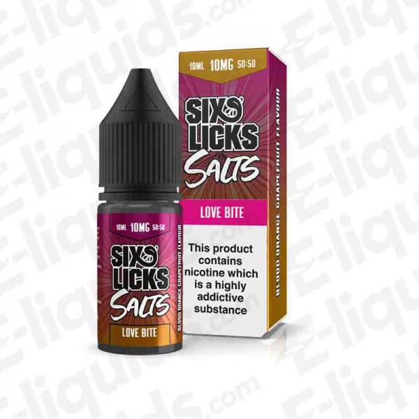 Six Licks Salts - Love Bite - 10ml | Vapour juice | Buy e-liquids