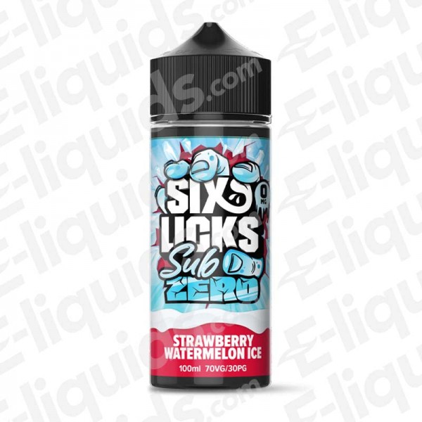 Strawberry Watermelon Ice Shortfill E-liquid by Six Licks Sub Zero