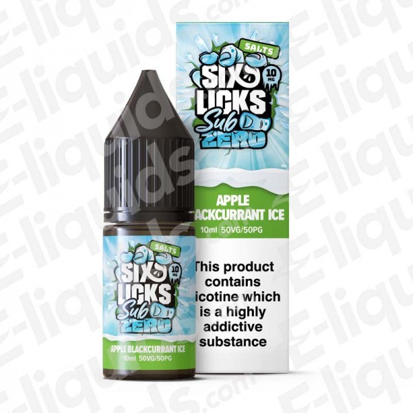 Apple Blackcurrant Ice Nic Salt E-liquid by Six Licks Sub Zero