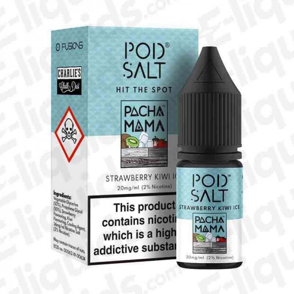 Pacha Mama Strawberry Kiwi Ice Fusion Nic Salt E-liquid by Pod Salt