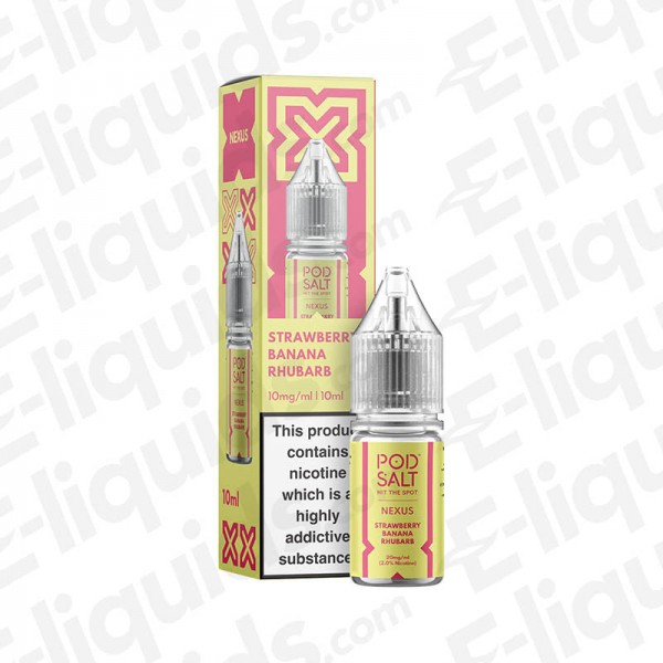 Strawberry Banana Rhubarb Nic Salt E-liquid by Pod Salt Nexus