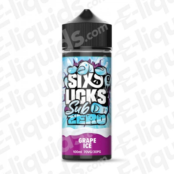 Grape Ice Shortfill E-liquid by Six Licks Sub Zero