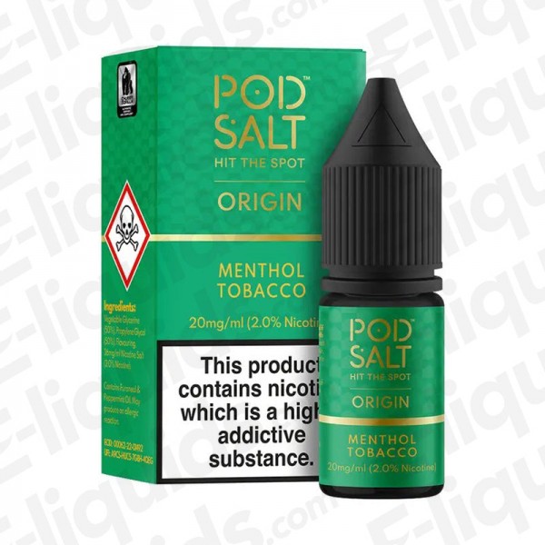 Menthol Tobacco Nic Salt E-liquid by Pod Salt Origin