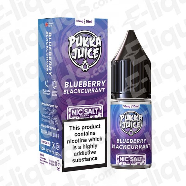 Blueberry Blackcurrant Nic Salt E-liquid by Pukka Juice