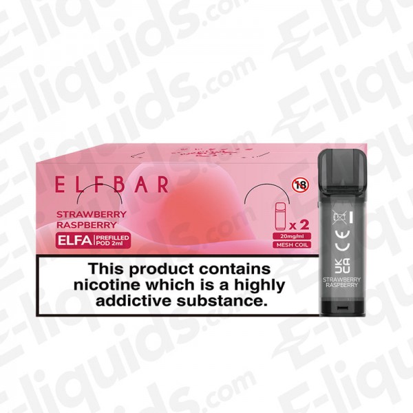 Elf Bar ELFA Pre-Filled Vape Pods - Strawberry Raspberry