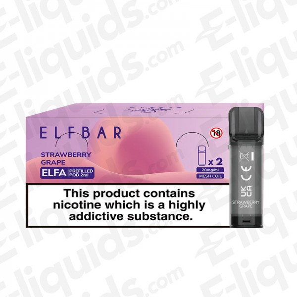 Elf Bar ELFA Pre-Filled Vape Pods - Strawberry Grape