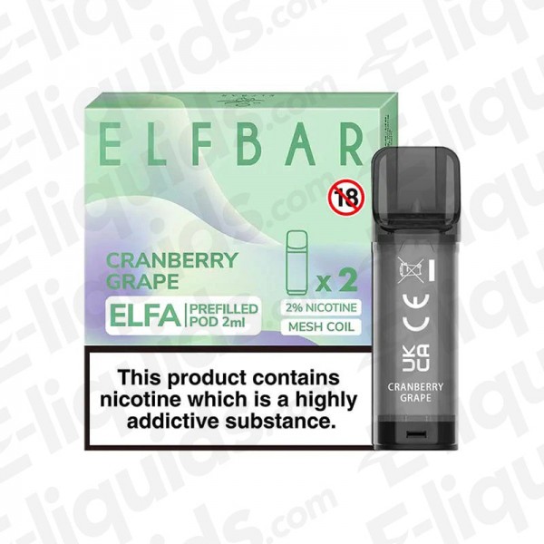 Elf Bar ELFA Pre-Filled Vape Pods - Cranberry Grape