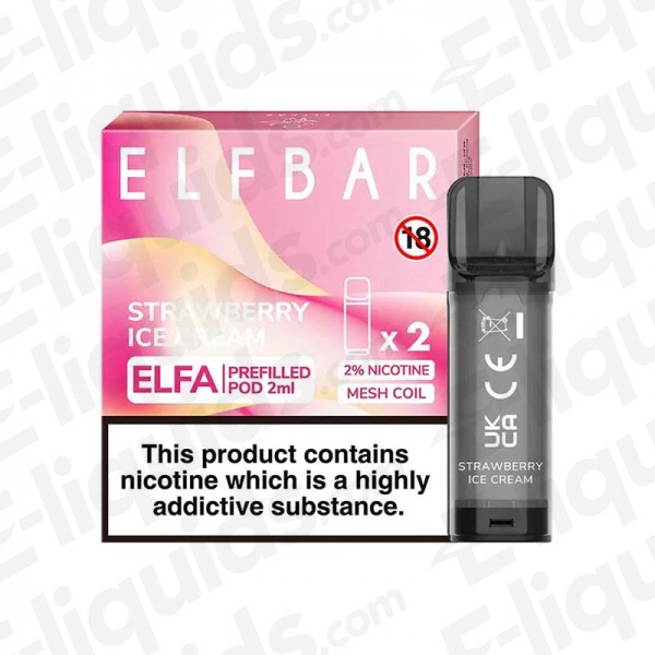 Elf Bar ELFA Pre-Filled Vape Pods - Strawberry Ice Cream