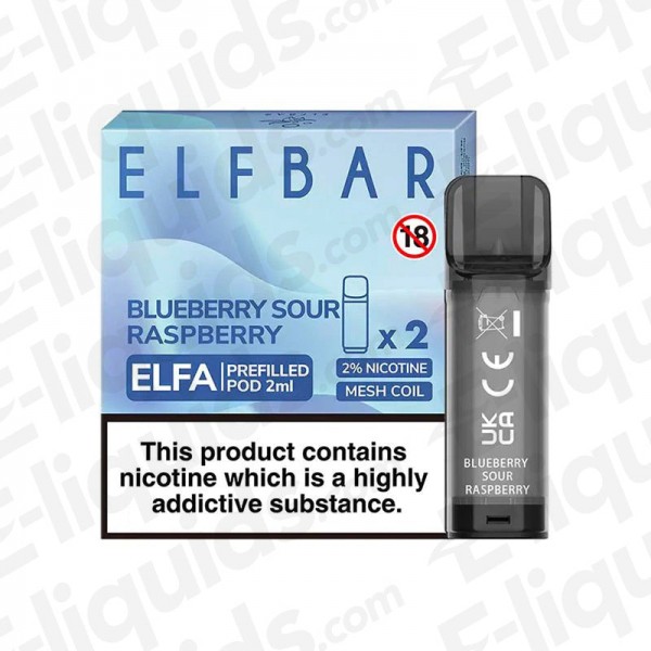 Elf Bar ELFA Pre-Filled Vape Pods - Blueberry Sour Raspberry