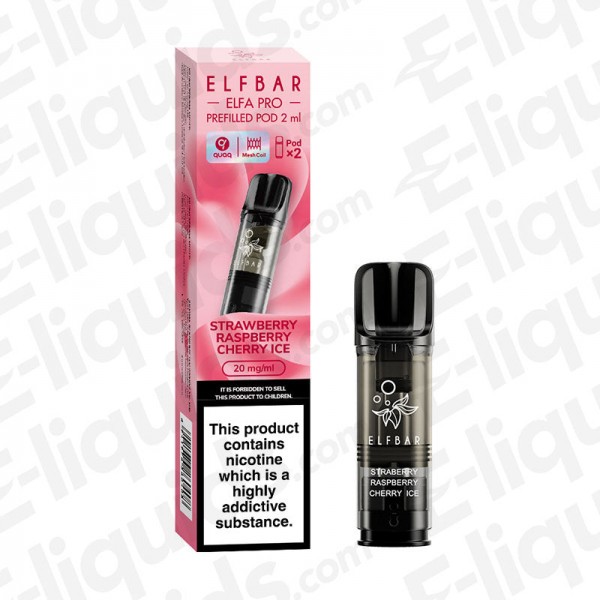 Elf Bar ELFA PRO Pre-Filled Vape Pods - Strawberry Raspberry Cherry Ic