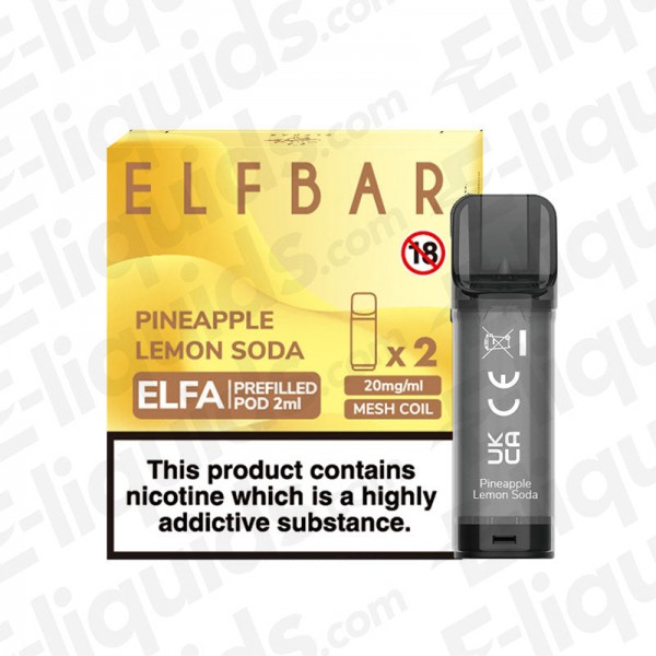 Elf Bar ELFA Pre-Filled Vape Pods - Pineapple Lemon Soda