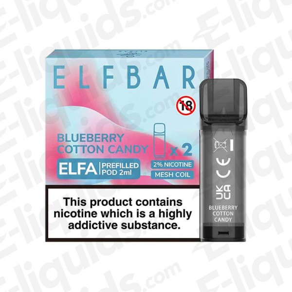 Elf Bar ELFA Pre-Filled Vape Pods - Blueberry Cotton Candy