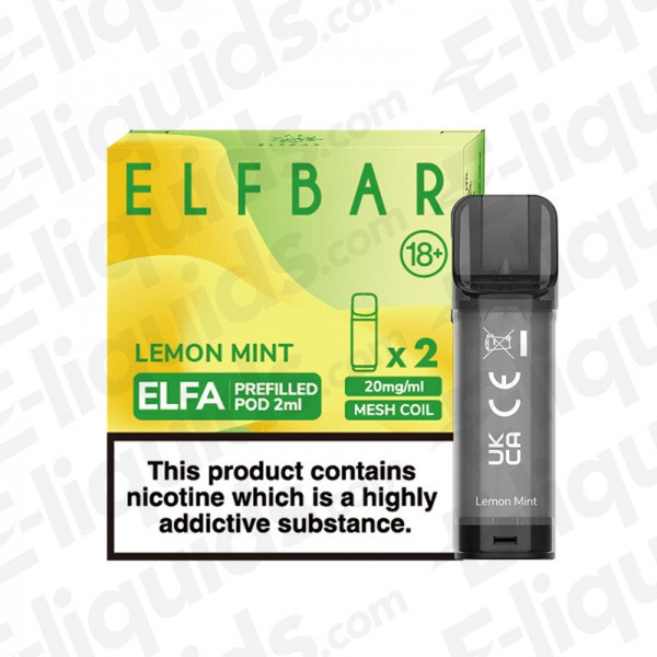 Elf Bar ELFA Pre-Filled Vape Pods - Lemon Mint